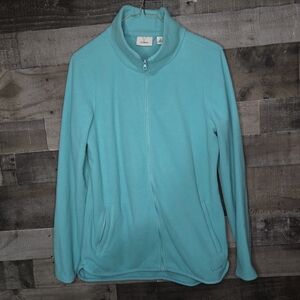 L.L.Bean Turquoise Feather Fleece Full Zip Jacket